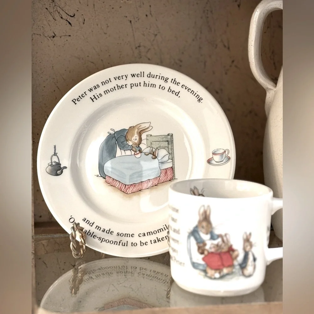 Wedgwood Beatrix Potter China Set. (3 Pc) Peter Rabbit | Bone | Vintage 90’s